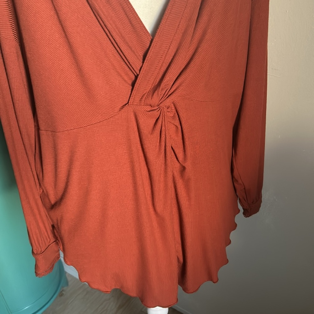 Free People New Cowboy Oversized Open Twist-Back Ribbed Long Sleeve Tunic Top - Picture 13 of 14